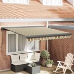 vidaXL Auvent Rétractable Vert et jaune 300 x 250 cm Tissu et Métal