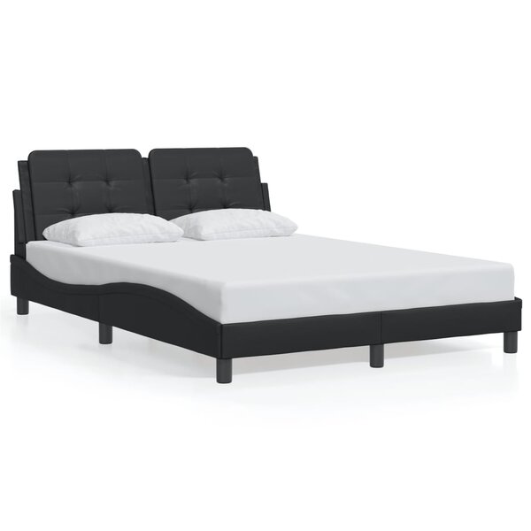 vidaXL Cadre de lit sans matelas Zadar noir 140x190 cm similicuir