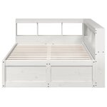 vidaXL Lit bibliothèque sans matelas blanc 140x190 cm bois pin massif