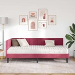 vidaXL Cadre de lit d'angle Rouge bordeaux 90 x 200 cm Velours