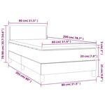 vidaXL Sommier à lattes de lit avec matelas et LED Vert foncé 80x200cm