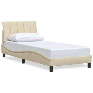 vidaXL Cadre de lit sans matelas crème 90x190 cm tissu