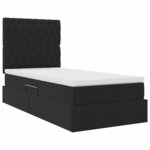 vidaXL Lit avec rangement et matelas Noir 90 x 190 cm Velours