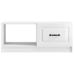 vidaXL Table basse Blanc brillant 90 x 50 x 37 cm Bois d'ingénierie