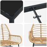 vidaXL Ensemble de salle à manger pour jardin 3 Pièces Marron polyrotin