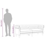 vidaXL Canapé Chesterfield 3 places marron foncé tissu