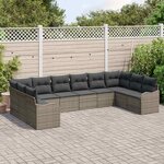 vidaXL Ensemble de canapé de jardin Gris polyrotin