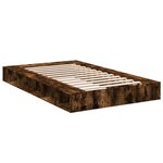 vidaXL Cadre de lit sans matelas chêne fumé 135x190 cm
