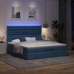 VidaXL Cadre de lit ottoman avec matelas bleu 180x200 cm tissu