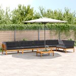 vidaXL Salon palette de jardin avec coussins 6Pièces bois d'acacia massif