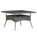 vidaXL Ensemble à Manger jardin 5 Pièces résine tressée verre trempé Gris