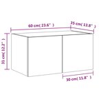 vidaXL Meuble TV mural avec lumières LED chêne fumé 60x35x31 cm