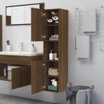 vidaXL Armoire de bain Chêne marron 30x30x130 cm Bois d'ingénierie