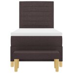 vidaXL Lit à Ressorts avec Matelas & Banc Marron Foncé 100x200 cm Tissu