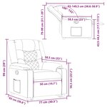 vidaXL Fauteuil inclinable Crème Tissu