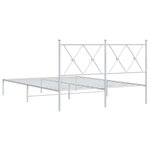 vidaXL Cadre de lit métal sans matelas et tête de lit blanc 140x190 cm