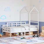vidaXL Lit de jour avec toit sans matelas blanc 80x200 cm bois massif