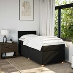 vidaXL Sommier à lattes de lit et matelas Noir 80x200 cm Tissu