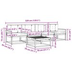 vidaXL Ensemble de canapés d'extérieur 5 pc Naturel et Crème