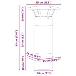 vidaXL Extension de Conduit Argent 35 x 35 x 65 cm Acier inoxydable