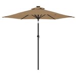 vidaXL Parasol de jardin avec mât en acier taupe 225x225x212 cm