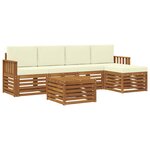 vidaXL Ensemble de canapés d'extérieur 6 pc Naturel et Crème