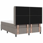 vidaXL Lit à ressorts avec matelas Taupe 140 x 190 cm tissu