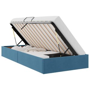 vidaXL Cadre de lit ottoman Bleu foncé 100 x 200 cm Velours