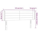 vidaXL Tête de lit à LED Gris clair 147x16x78/88 cm Tissu