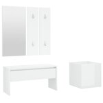 vidaXL Ensemble de meubles de couloir Blanc brillant Bois d'ingénierie
