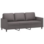 vidaXL Ensemble de canapés 3 Pièces avec coussins Gris Similicuir
