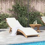 vidaXL Transat Blanc crème 188 x 55 x 59 cm Bois de teck solide