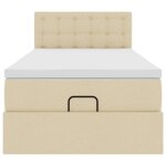 vidaXL Cadre de lit ottoman avec matelas crème 80x200 cm tissu