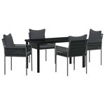 vidaXL Ensemble de salle à manger pour jardin 5 Pièces Noir et gris