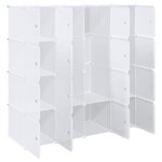vidaXL Cubes de rangement 16 Pièces avec tiges de suspension PP