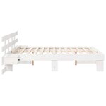 vidaXL Cadre de lit Blanc 140 x 200 cm Pin massif et pin massif