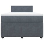 vidaXL Sommier à lattes de lit et matelas Gris foncé 120x200cm Velours