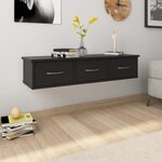 vidaXL Étagère murale avec tiroirs Noir 88x26x18 5cm bois d'ingénierie