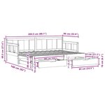 vidaXL Lit de jour avec gigogne et tiroirs sans matelas 80x200 cm