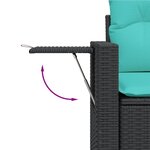 vidaXL Salon de jardin 9 Pièces avec coussins noir résine tressée
