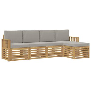 vidaXL Ensemble de canapés d'extérieur 5 pc Blanc et gris clair