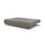Banquette convertible 3 places MIKA - Tissu beige - Coffre de rangement - 192 x 84 x 93 cm