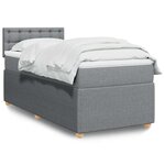 vidaXL Sommier à lattes de lit et matelas Gris clair 90x190 cm Tissu