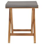 vidaXL Chaises pliables lot de 2 Bois teck solide et tissu Gris foncé