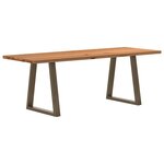 vidaXL Table à manger marron clair bois de chêne massif rectangulaire