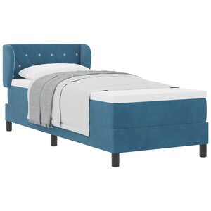 vidaXL Lit à ressorts avec tête de lit Bleu foncé 80 x 200 cm Velours