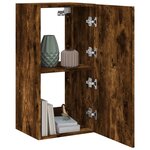 vidaXL Meuble TV mural avec lumières LED chêne fumé 40 5x35x80 cm