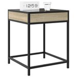 vidaXL Table de chevet avec LED infini chêne sonoma 40x40x51 cm