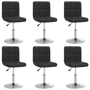 vidaXL Chaises à manger lot de 6 noir similicuir