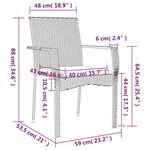 vidaXL Ensemble à manger de jardin coussins 7Pièces Noir Résine tressée